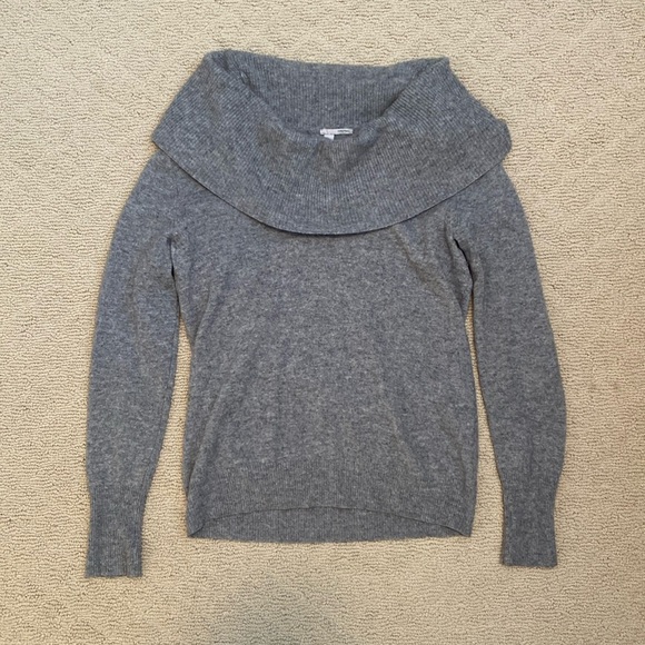 Halogen women’s small cashmere off shoulder sweater grey - Picture 1 of 7